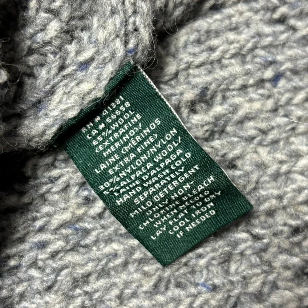 Lauren Ralph Lauren Women Turtleneck Sweater Medium Gray Speckled Cozy Winter - Picture 15 of 15